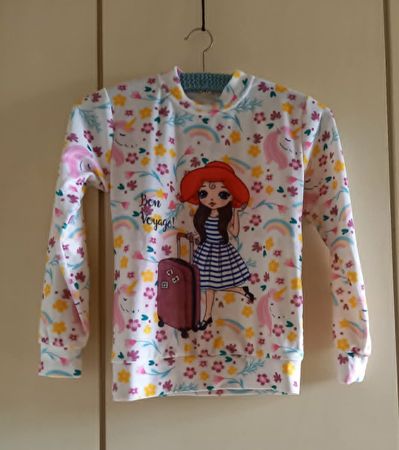 Süsser Mädchen Pullover "Bon Voyage" - Grösse 140