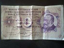 10 Franken Banknote Serie 69 Y gebraucht