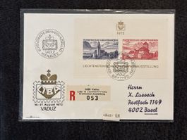 Enveloppe Premier Jour LIBA 1972 Liechtenstein oblitérée