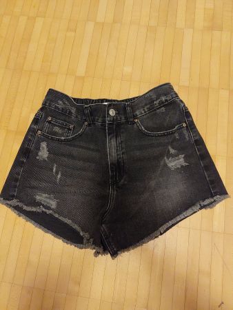 Schwarze Zara Jeans Shorts Gr. 164 Mädchen
