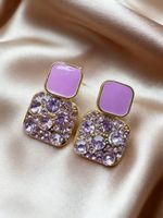 Elegante Lila Strass Ohrstecker 💜 neu modern