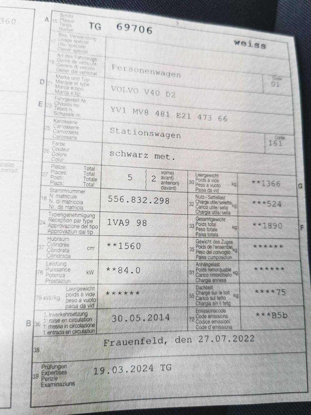 Volvo Automobili: Volvo v40 – Usato da Märstetten venduto da somer83 9