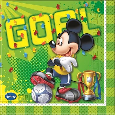 Disney Tutte le decorazioni: Mickey Goal / Servietten / 20Stk. – Nuovo e nell'imballaggio originale da Wetzikon ZH venduto da partyonlineshop
