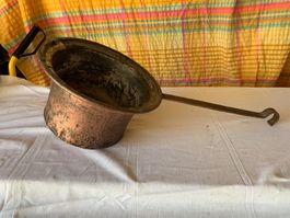 Kupfertopf mit langem Stiel, Antik, gebraucht