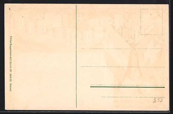 Cartoline postali: Passepartout-Lithographie Nyon, Ortspart – Usato da Berlin venduto da bartko-reher 1