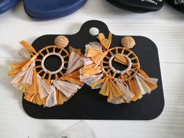 🤩MANGO OHRRINGE ORANGE-BEIGE NEU