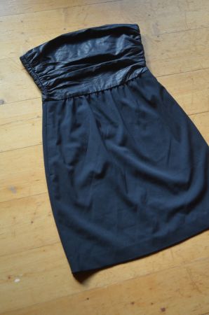 THEORY Leder Bandeau-Kleid Dress Gr.XS