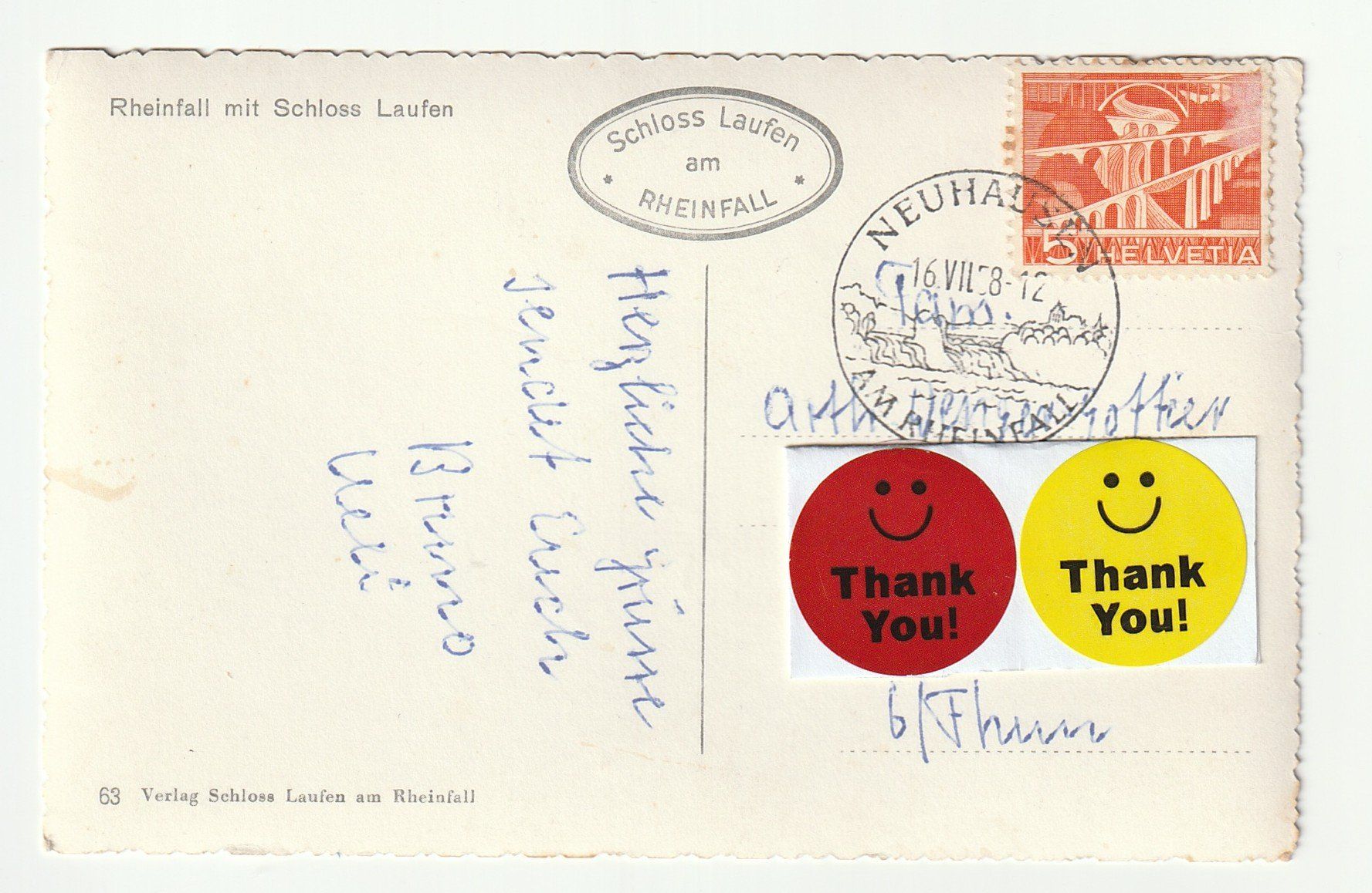 Ansichtskarten: Ansichtskarte Rheinfall mit Schloss Laufen 16.07.2012 – Gebraucht aus St. Gallen von Ricardo_Deals 1