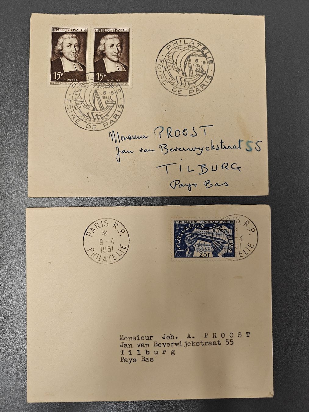 Alle Briefmarken: FDC Briefe mit Stempel Paris 1949-1975 – Gebraucht aus Wädenswil von alex-maxima 5