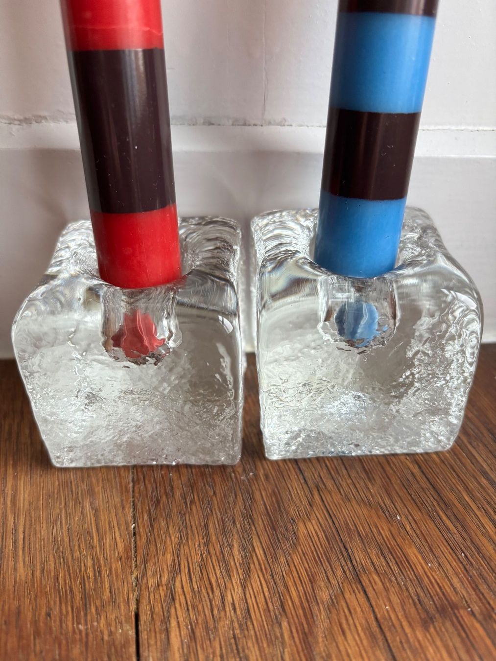 Portacandele: Vintage Eisglas Ice Cube Kerzenständer 2er Set, – Usato da Horgen venduto da uge_pd5p