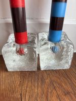 Vintage Eisglas Ice Cube Kerzenständer 2er Set,