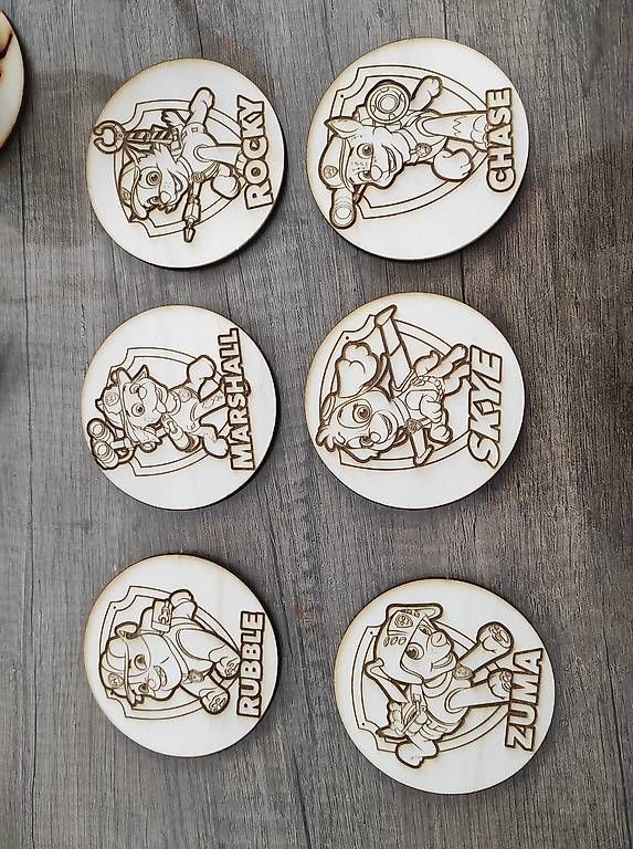 Untersetzer: 6x Paw Patrol Untersetzer Holz – Neu (gemäss Beschreibung) aus Bütschwil von Schnueffy84
