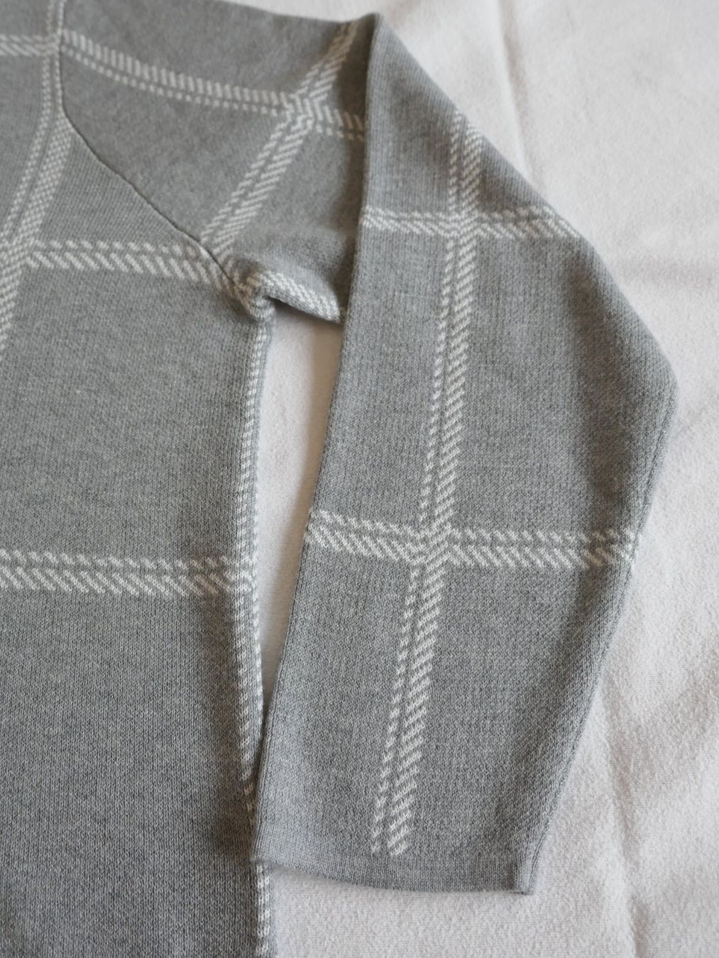 C&A Maglioni & Felpe: NEU !  Warmer Strick-Pulli mit Karo-Muster - hellgrau/weiss – Nuovo (secondo la descrizione) da Volketswil venduto da Cobra22 3