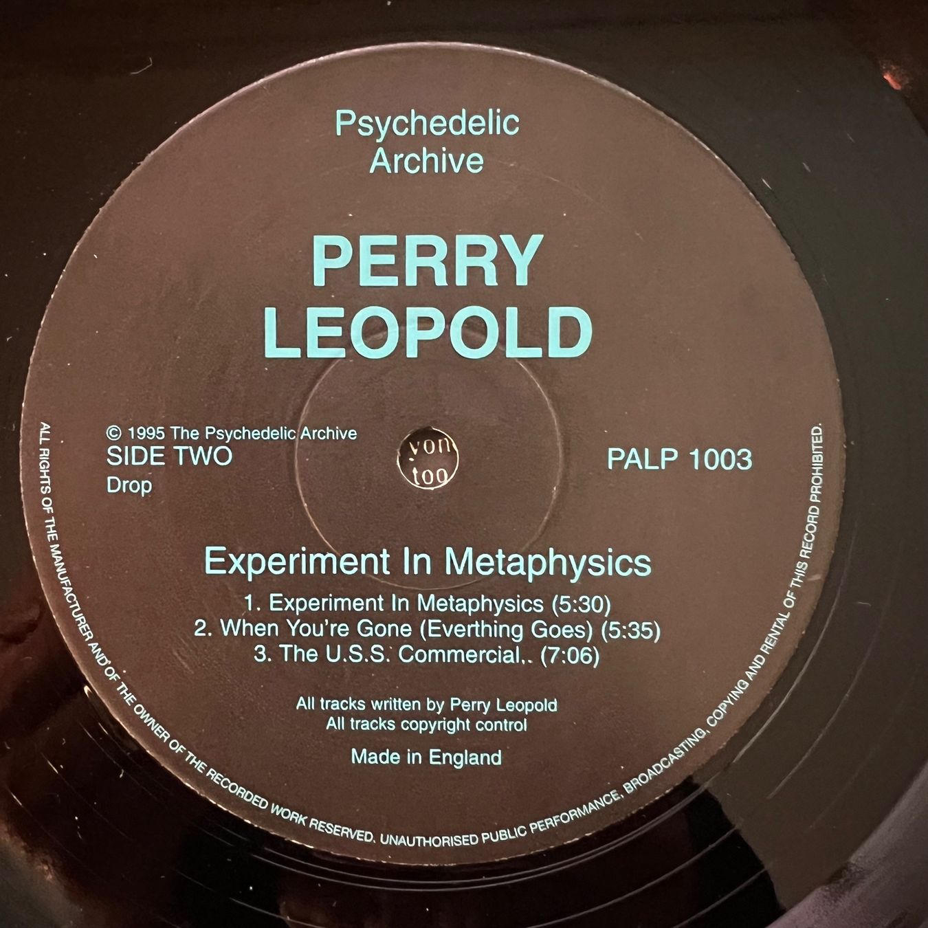 Schallplatten: Perry Leopold - Experiment In Metaphysics / UK-Press. 1995 – Gebraucht aus Gais von soundcave57 4