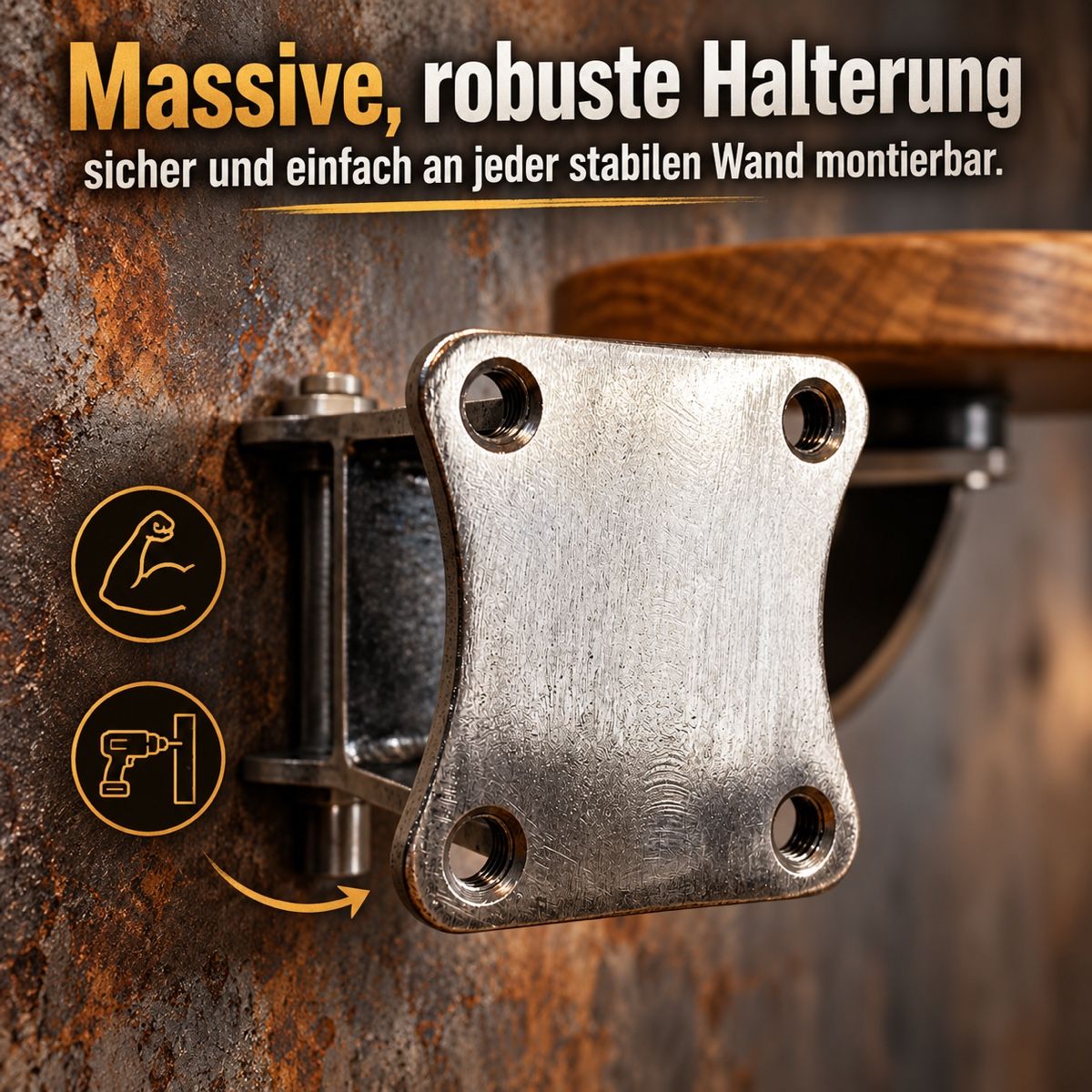 Hocker: Swing-Barhocker | Massive Eiche & Stahl | Industrial Design – Gebraucht aus Hochdorf von ism_d5kz 3