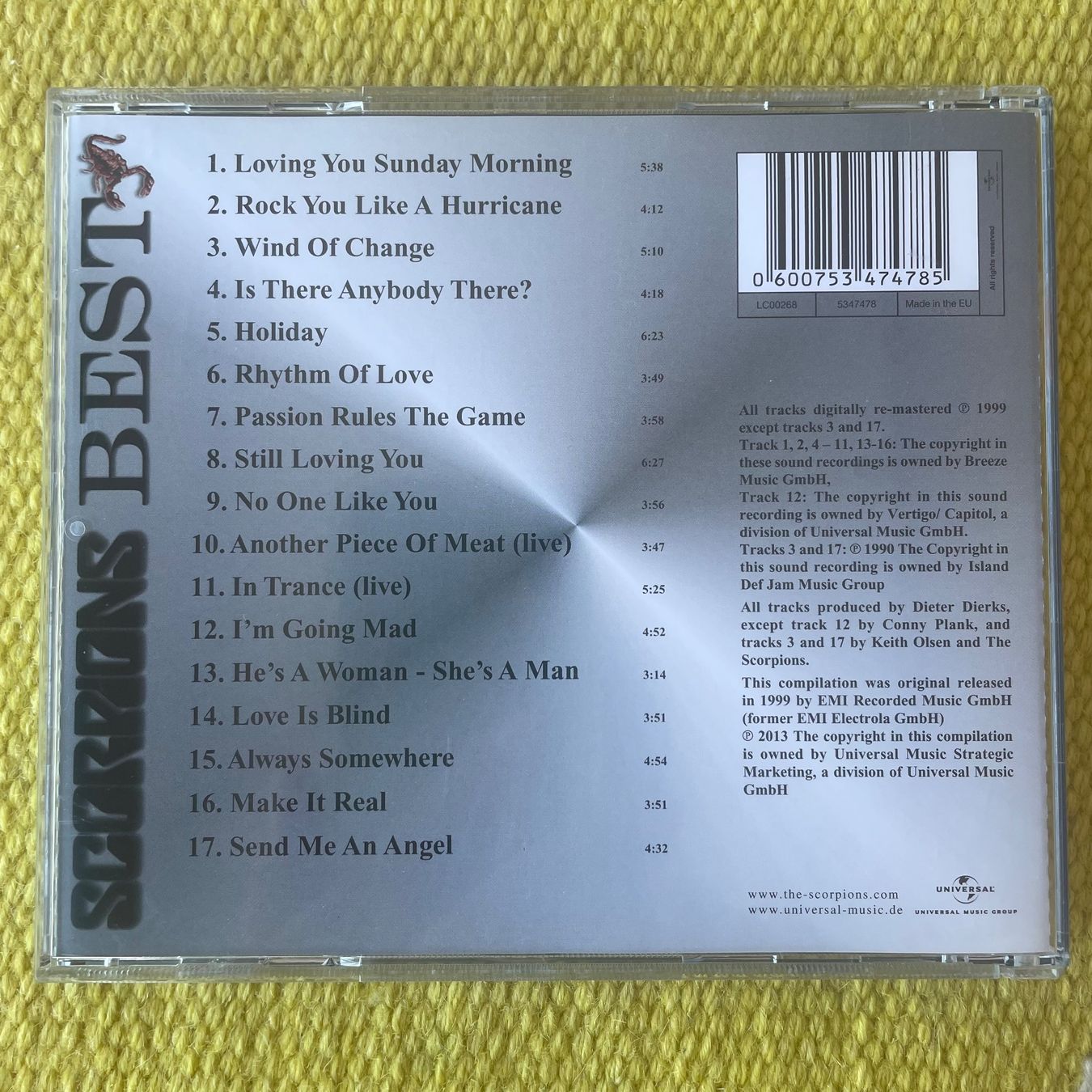 CDs: SCORPIONS-BEST – Gebraucht aus Rorschacherberg von CD-Roli 1