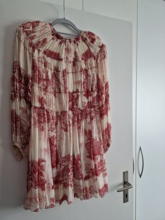 Chloé Seidenkleid mit Toile-de-Jouy-Print