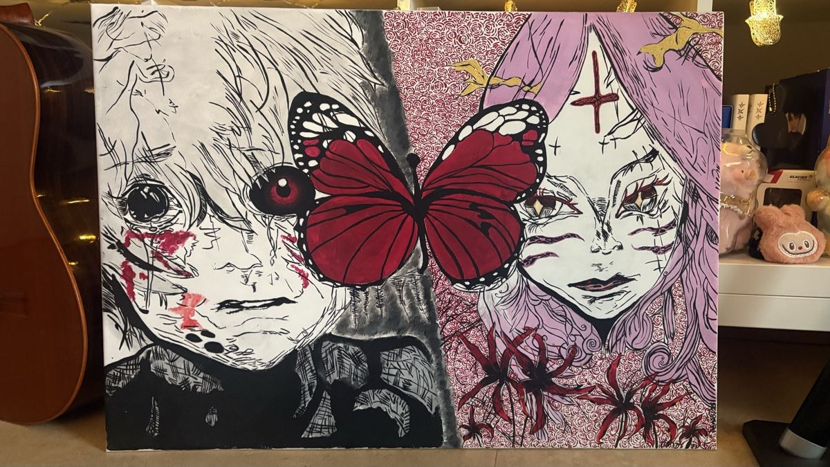 Dipinti: Originales Gemälde Anime Tokyo Ghoul – Usato da Basel venduto da OnnOnkzb