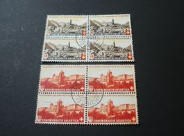 Pro Patria Satz 4erblocks 1943, sauber mittig o