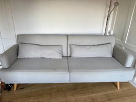 Elvis - 4-Sitzer-Sofa Clic-Clac in Hellgrau
