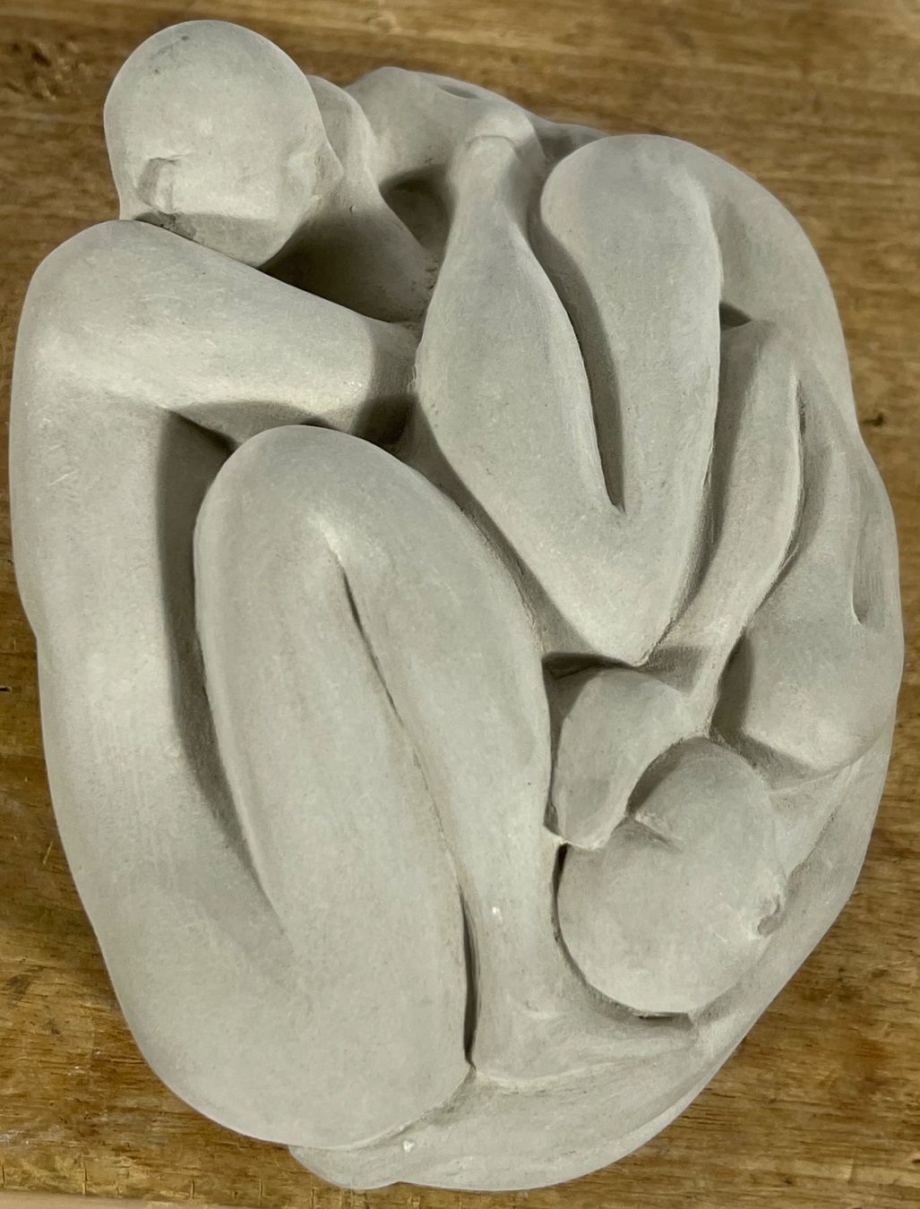 Skulpturen & Statuen: Schweizerschule Ligender paar Skulptur – Gebraucht aus Root von