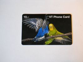 VT Phone Card 10.- Wellensittiche mit Vögel Motiv