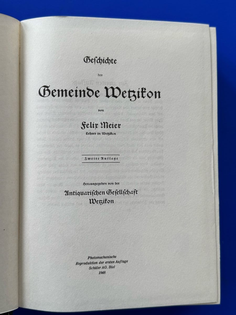 Libri: Geschichte der Gemeinde Wetzikon. 1948 – Usato da Adliswil venduto da buch_und_kunst 1