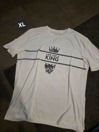T-Shirt Live like a King weiss Grösse XL gebraucht