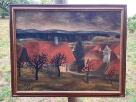 Gemälde / Landschaft mit Bauernhäuser 1965       (ID L204)