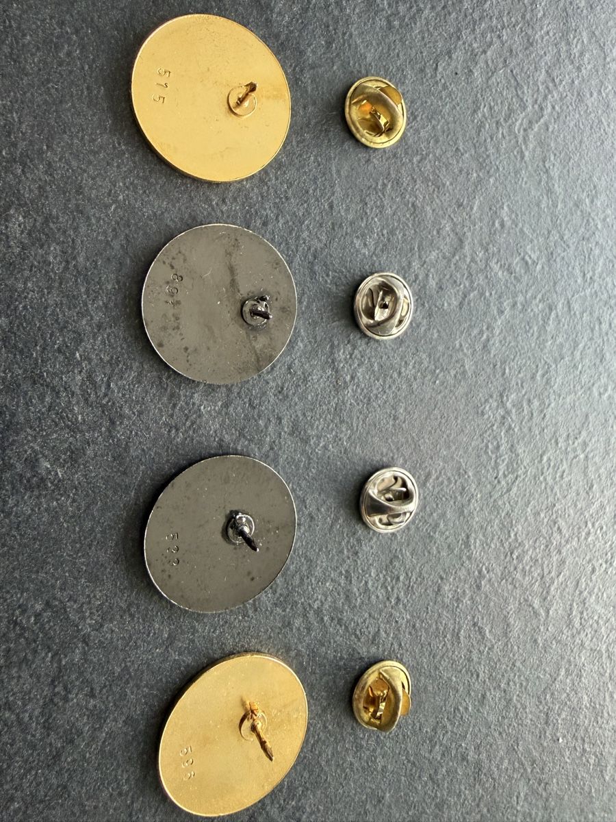 Placchette & Badge: 4 Weltkugelpins mit Nummern – Usato da Seewen SZ venduto da Missholdi 2