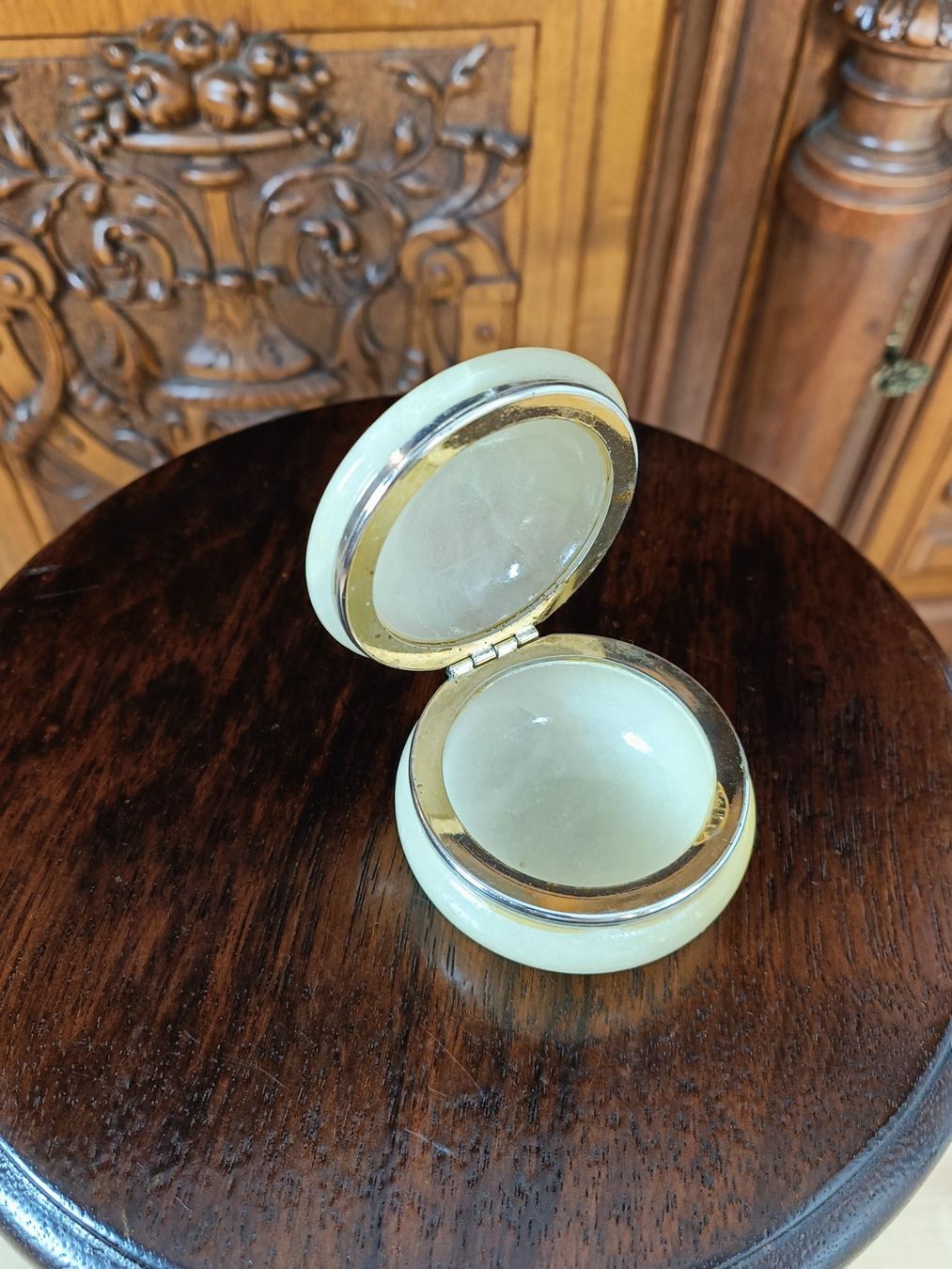 Barattoli: Antike Onyx-Schatulle Handbemalte Rose – Usato da Steffisburg venduto da ZeitReise_ 3