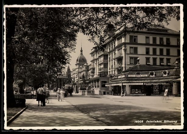 Cartoline postali: AK Interlaken, Höheweg mit Ladengeschäft – Usato da Berlin venduto da bartko-reher