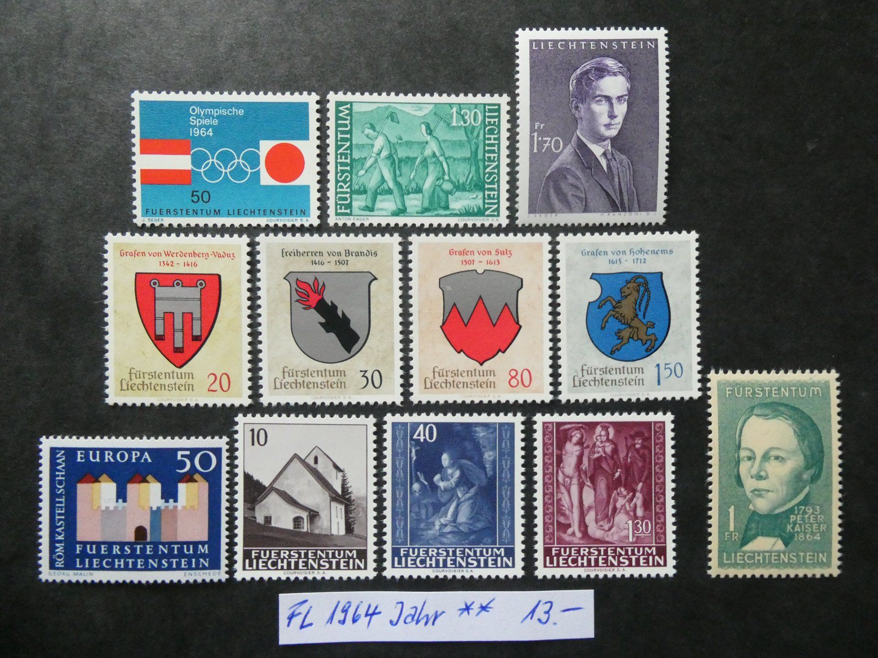 Tous les timbres: FL 1964 Jahr postfrisch – D'occasion à Lausen par Herbamare01