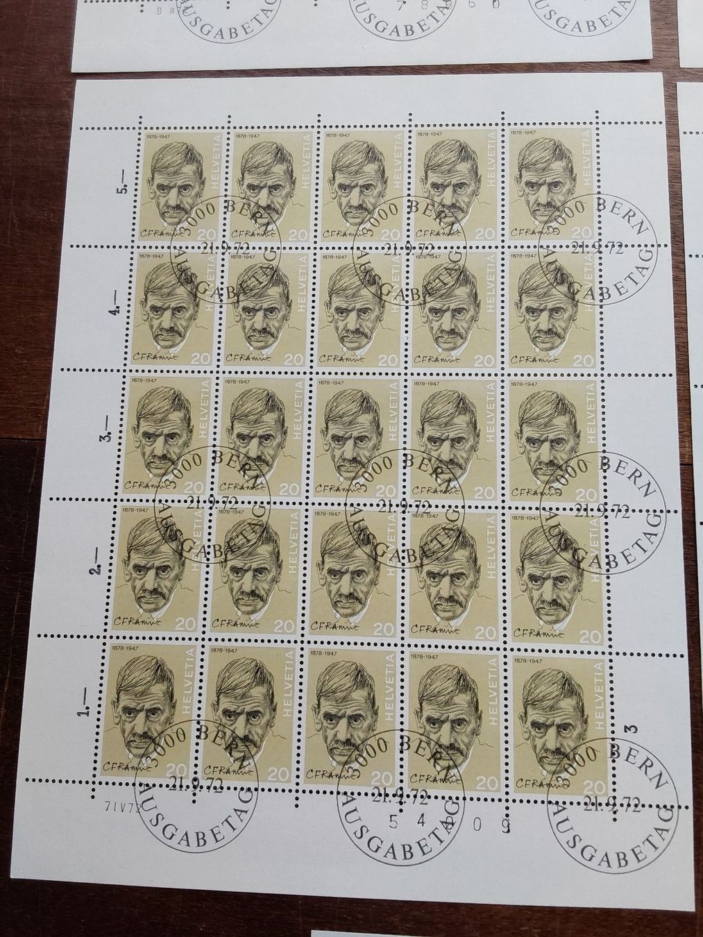 Alle Briefmarken: Erni Hans. 1972 Briefmarkenbogen  – Gebraucht aus Steinach von Chilli1957 2