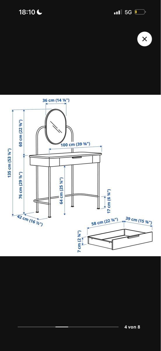 Ikea Tavoli da trucco: Schminktisch ikea – Nuovo (secondo la descrizione) da Therwil venduto da mandy.dietrich.sue 2