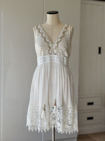 Floral Sommerkleid weiss - Einheitsgrösse S-M (ca. 38)