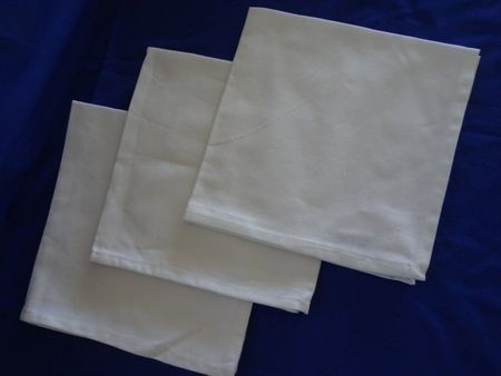 Servietten 3 Stück 45x45cm elfenbeinweiss . 100% Cotton