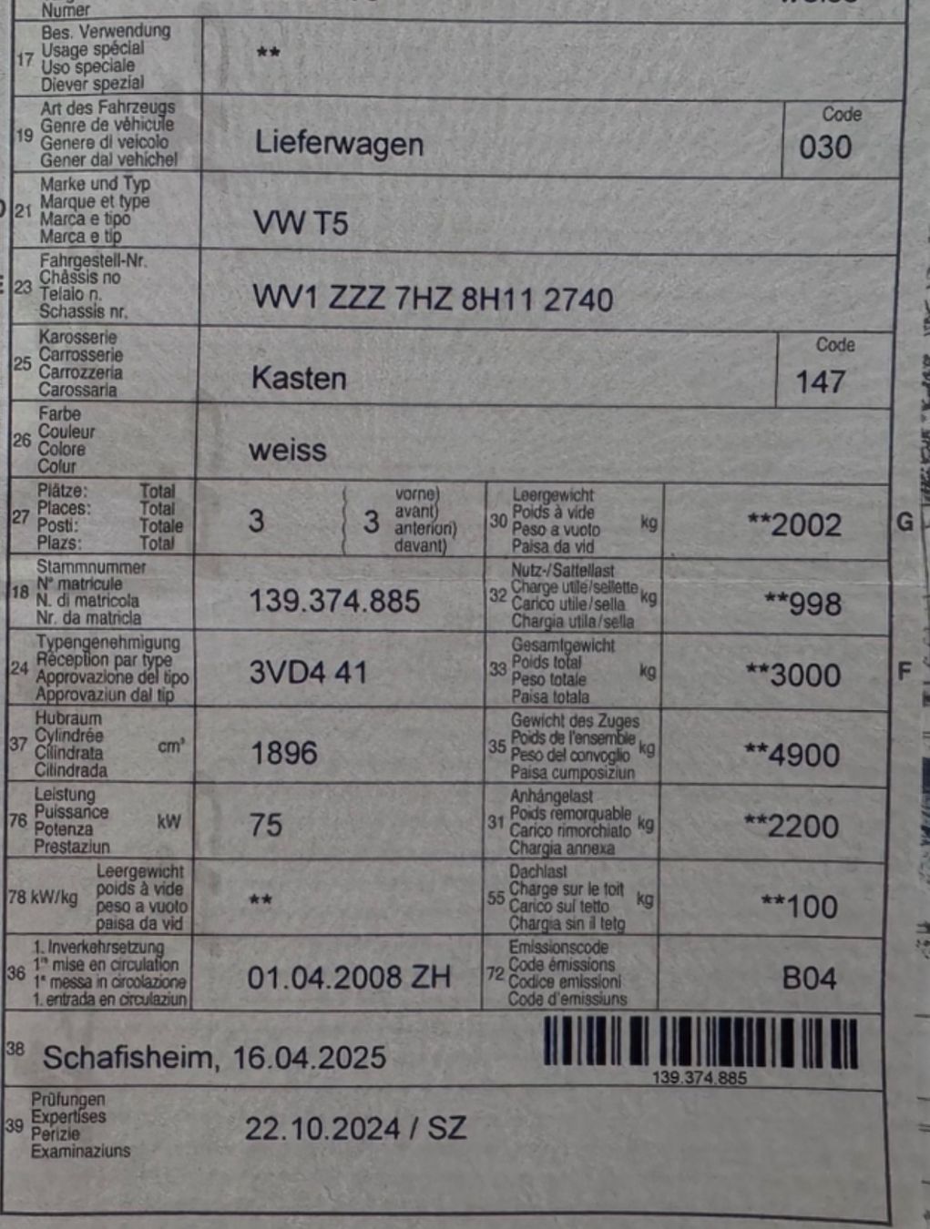 VW Nutzfahrzeuge: VW T5 1.9 TDI – Defekt aus Erlinsbach von SpeedUp68 6