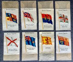 1930er - 8 BRITISH EMPIRE Seide Flaggen Sammelbilder England