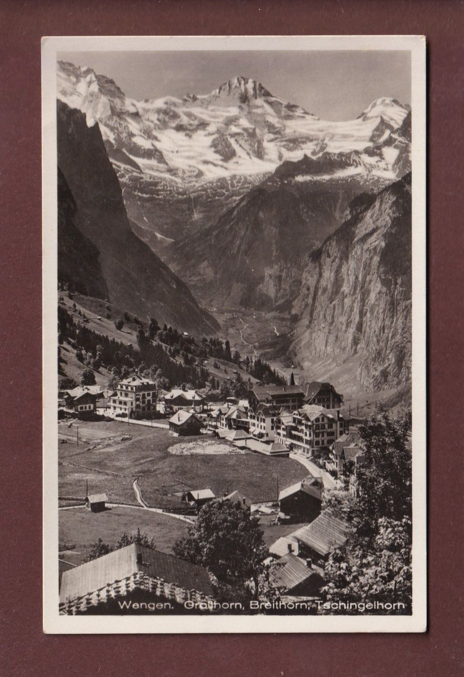 Cartoline postali: WENGEN - Grosshorn - Breithorn - 1935 – Usato da Pully venduto da nicecards
