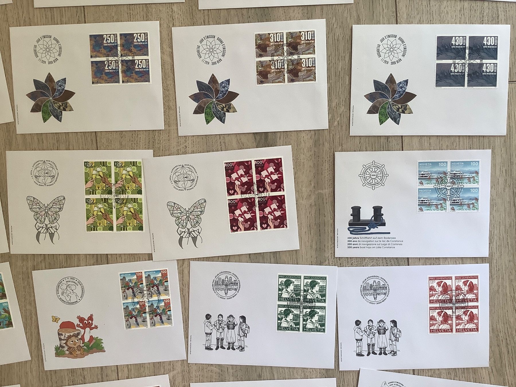 Tutti i francobolli: 50 FDC Schweiz 2024 Viererblockserien – Usato da St. Gallen venduto da herbrig2 5