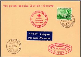 CH - Flugpost - Sonderflug - SF 39.6aL - ab Liechtenstein