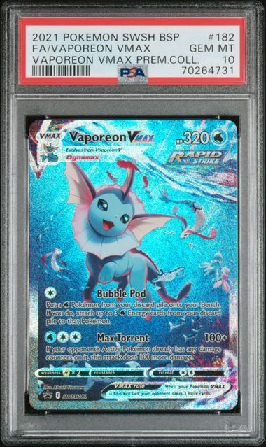 Pokémon Carte collezionabili: Pokemon Vaporeon VMAX 182 PSA 10 – Usato da Basel venduto da ray.alround