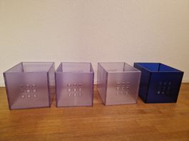 Ikea Kallax Aufbewahrungsboxen Kunststoff blau transparent