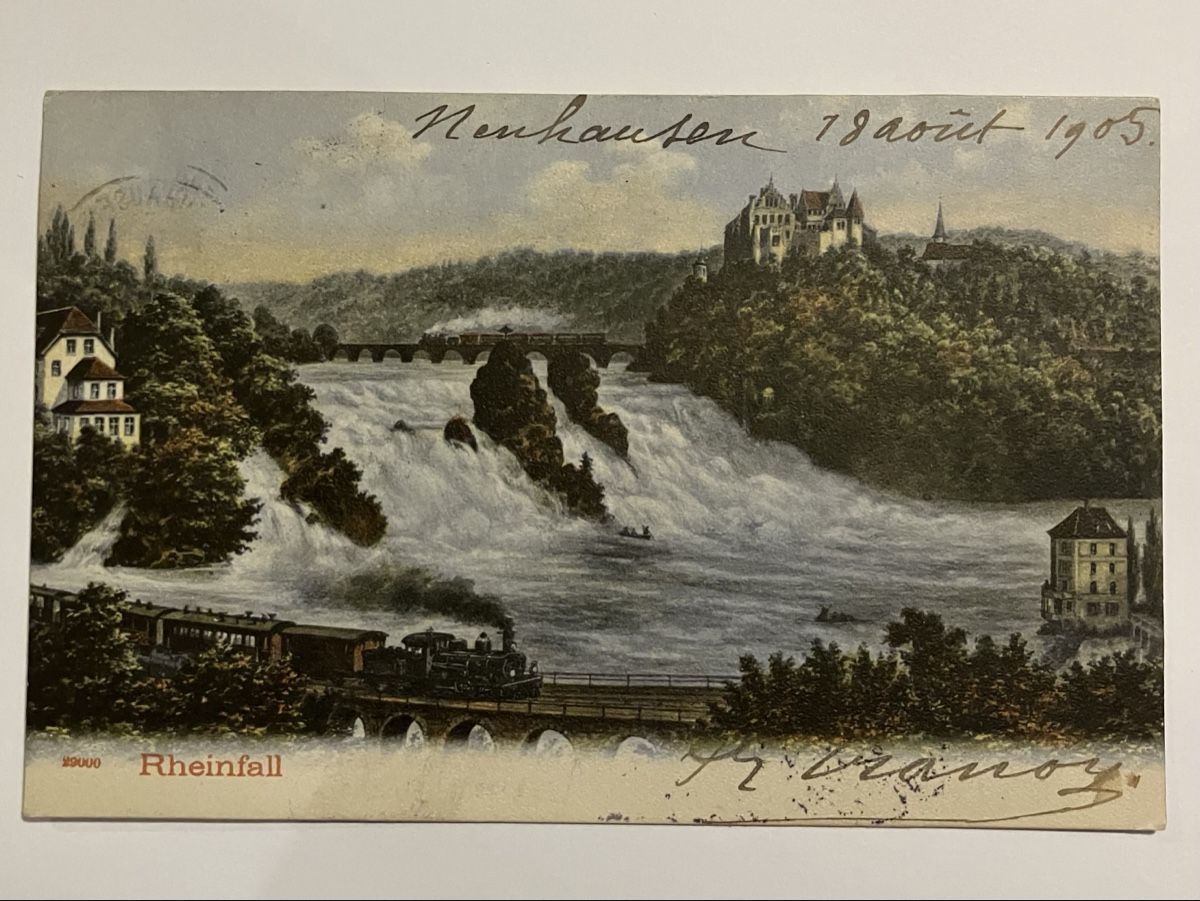 Cartoline postali: Historische Rheinfall-Postkarte von 1905 – Usato da Bauma venduto da Baumer71