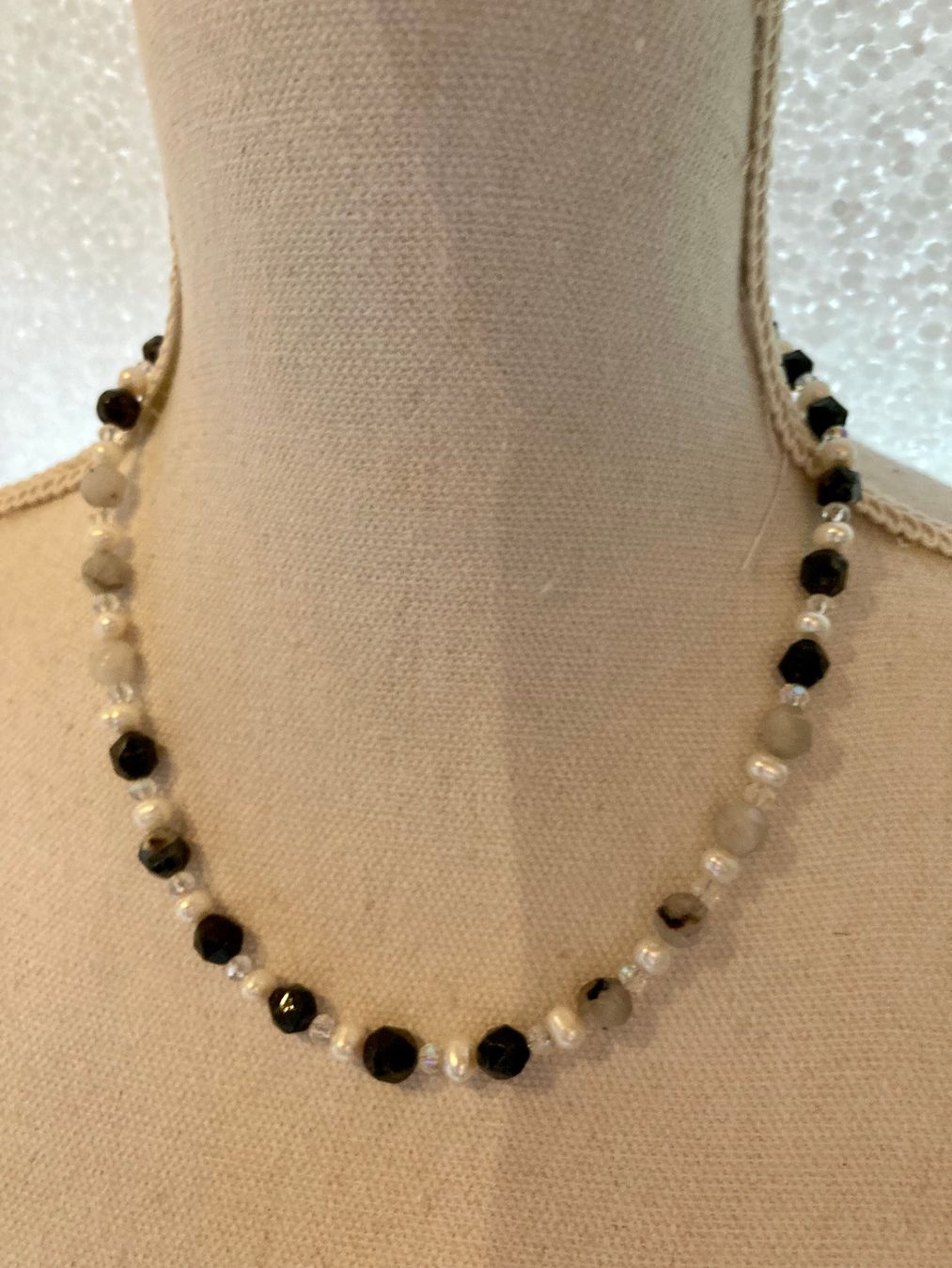 Ketten: HalsketteDendritencalcit/Perlen/Tschechischer-Kristall – Neu (gemäss Beschreibung) aus Biberist von tl-schmuck 3