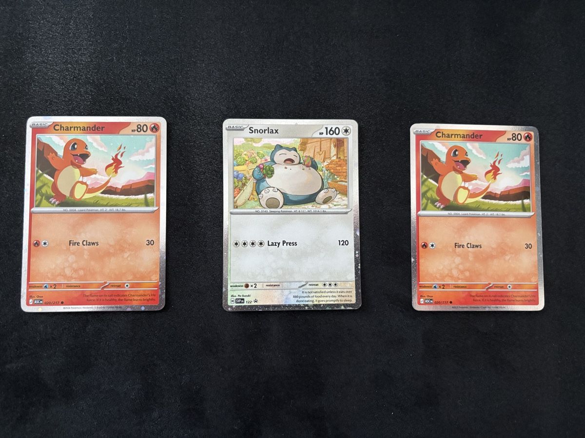 Pokémon Carte collezionabili: 2x Charmander, 1x Snorlax Promo – Nuovo (secondo la descrizione) da Riedt b. Erlen venduto da Lupettus