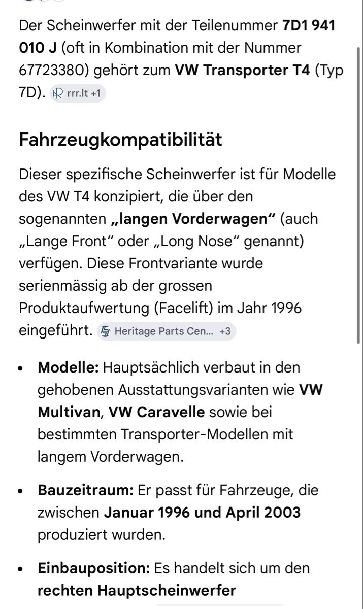 VW Fari: Scheinwerfern VW T4 Multivan Caravelle Transporter – Usato da Kriens venduto da Gun2000 5