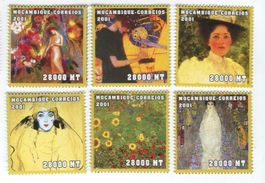 Briefmarken "Malerei. Gustav Klimt". Mosambik