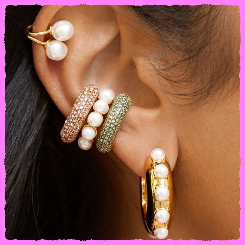 Orecchini pendenti & Orecchini a lobo: Bezaubernde Earcuffs mit Zirkonia – Nuovo e nell'imballaggio originale da Oberglatt ZH venduto da Diamond-Girl 2